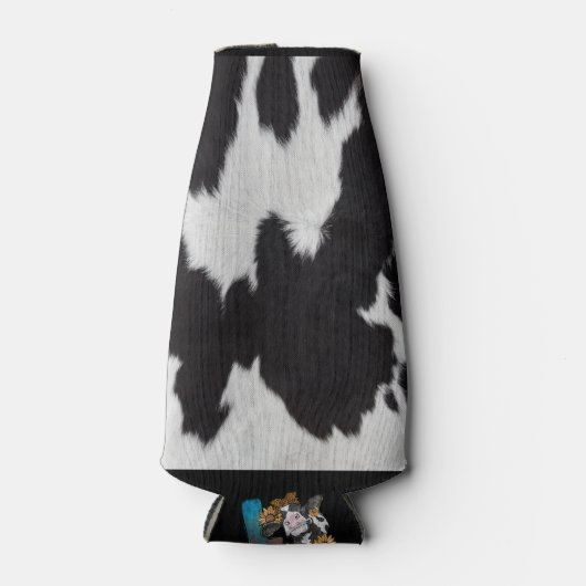 koeienhuid zwart wit flesjeskoeler (Voorkant)