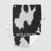 Koeienhuid zwart-wit golfhanddoek (Insitu)