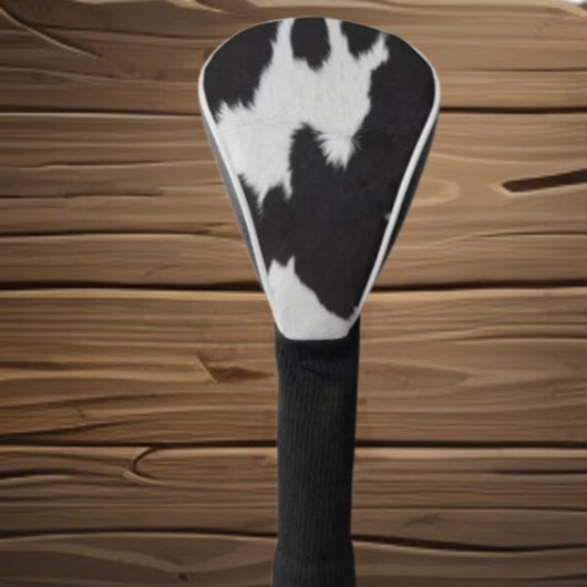 koeienhuid zwart wit golfheadcover