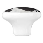 koeienhuid zwart wit keramische knop (Zijkant)