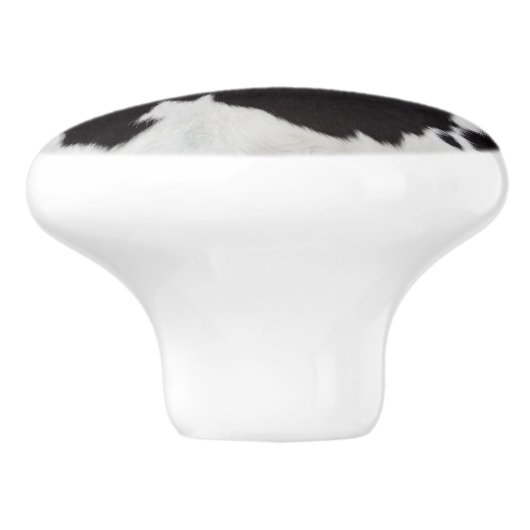 koeienhuid zwart wit keramische knop (Zijkant)
