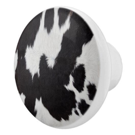 koeienhuid zwart wit keramische knop (Rechts)