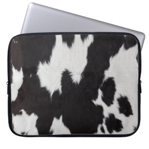 koeienhuid zwart wit laptop sleeve