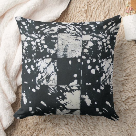 Koeienhuid zwart-wit Patchwork Print Kussen (Deken)