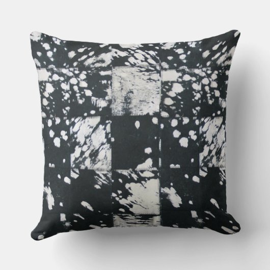 Koeienhuid zwart-wit Patchwork Print Kussen (Achterkant)