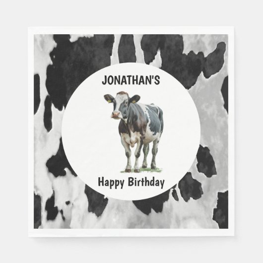 Koeienhuid Zwart-wit Servet (Voorkant)