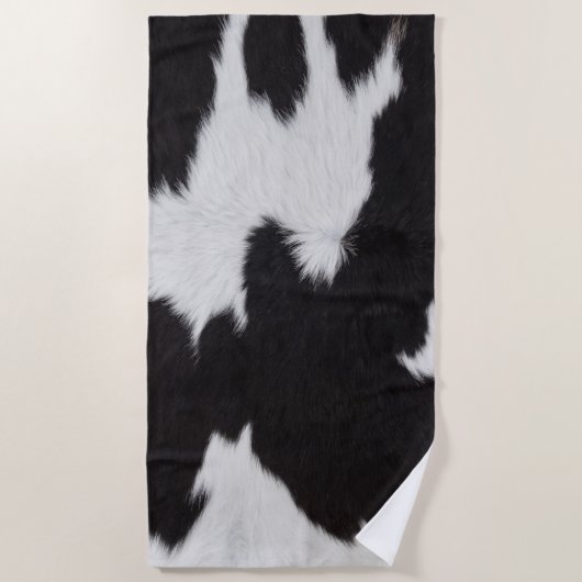koeienhuid zwart wit strandlaken (Voorkant)