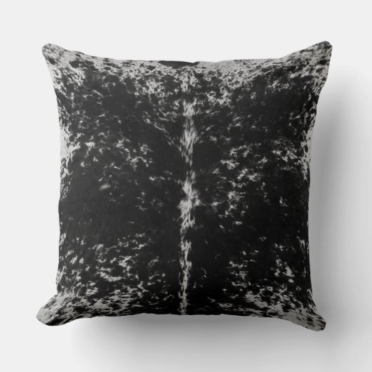 Koeienhuid zwarte en witte printkaart kussen (Voorkant)