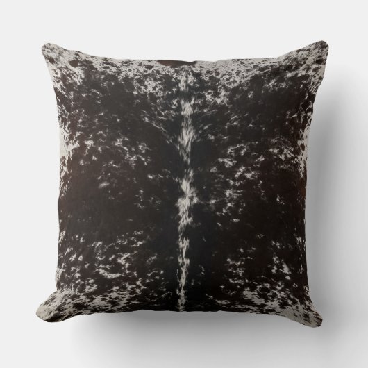 Koeienhuid zwarte en witte printkaart kussen (Voorkant)