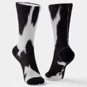 Koeienhuid zwarte en witte sockets sokken (Gebogen)