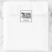 Koeienkaas Vierkante Sticker (Tas)