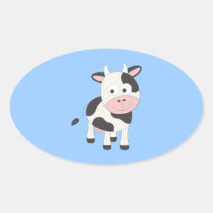 Koeienkoe Ovale Sticker