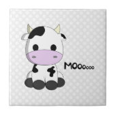 Koeienkoeienkoeienvangers cartoon op polka-stift tegeltje (Voorkant)