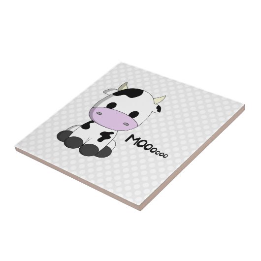 Koeienkoeienkoeienvangers cartoon op polka-stift tegeltje (Zijkant)