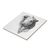 Koeienkop in potlood: Realistische kunst: Boerderi Tegeltje (Zijkant)