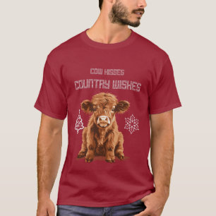 Koeienkusjes en kerstwensen t-shirt