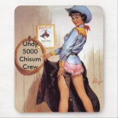 Koeienmeisje knuppels mousepad muismat (Voorkant)