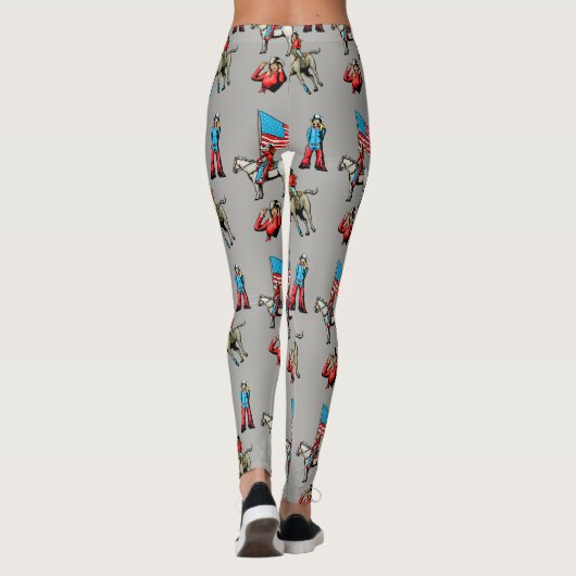 Koeienmeisjes en paarden afdrukken elke kleur Legg Leggings (Achterkant)