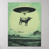 Koeienontvoering Print Retro UFO Poster Alien Muur (Voorkant)
