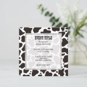 Koeienpatroon achtergrond vierkante uitnodiging (Staand voorkant)