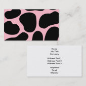 Koeienpatroon in roze en zwart. visitekaartje (Voorkant / Achterkant)