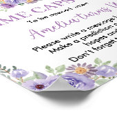 Koeienprint Bloemige Verjaardag Tijdscapsel Bord Poster (Hoek)