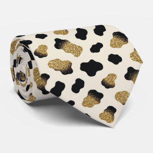 Koeienprint Glitter Nep Zijden Halsdoek Cowboy Stropdas