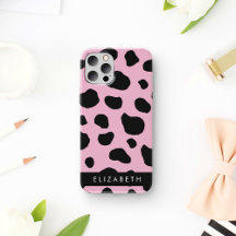 Koeienprint, koeienvlekken, roze koe, jouw naam