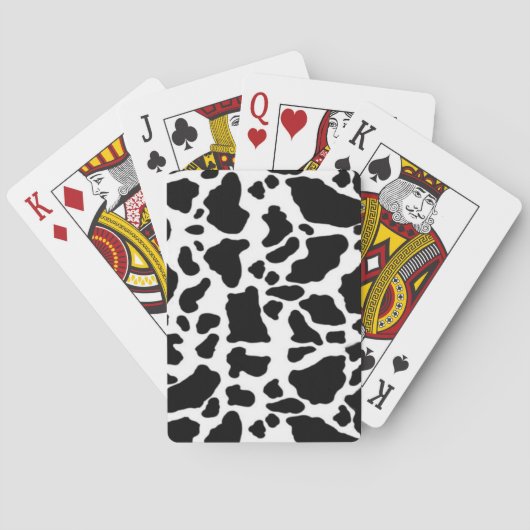 Koeienprint ontwerp, zwart en wit pokerkaarten (Achterkant)