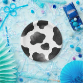 Koeienprint Thema Feest, Zwart Witte Koeienvlekken Papieren Bordje (Feest)