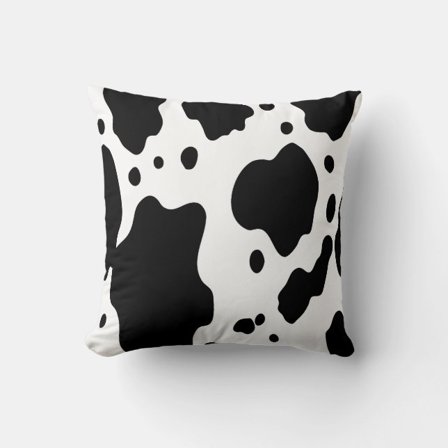 Koeienprint – Trendy zwart-witpatroon Kussen (Voorkant)