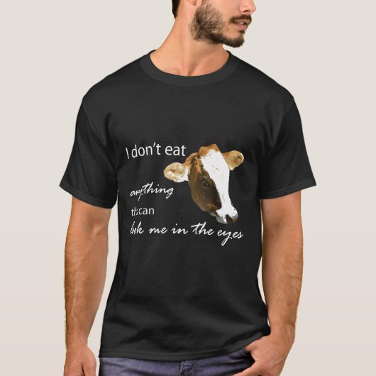 Koeienprint vegetarisch vegan T-shirt (Voorkant)