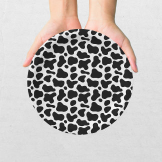 Koeienprint Zwart en Wit Baby Shower Papieren Bordje