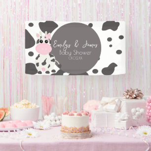 Koeienprintpatroon Baby Shower  Spandoek