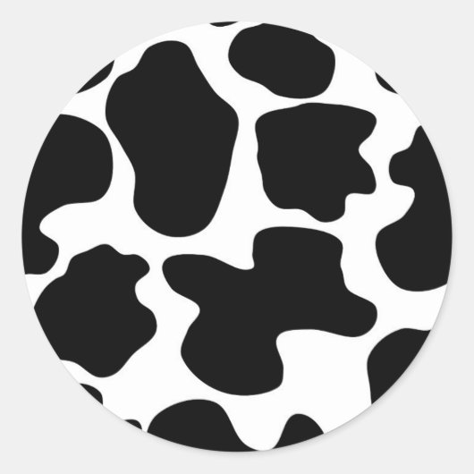Koeienprintpatroon Ronde Sticker (Voorkant)