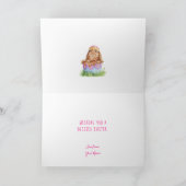 Koeienroze Waterverf Bunnies Pasen Feestdagen Kaart (Binnen)