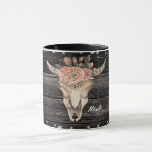 Koeienschedel Rustieke Glitter Glam Persoonlijke B Mok