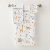 Koeienssafari dieren kinder badhanddoekset bad handdoek (Insitu)