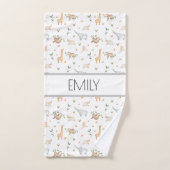 Koeienssafari dieren kinder badhanddoekset bad handdoek (Handdoek)