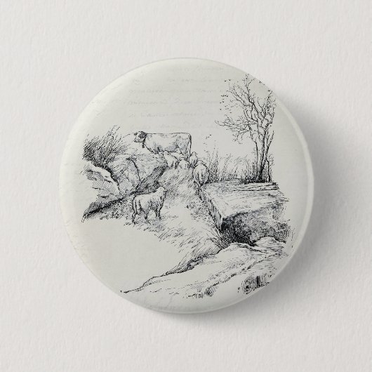 koeienvanger in de Beeldbeemdafdruk van de Veldst Ronde Button 5,7 Cm (Voorkant)