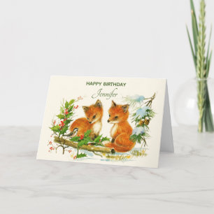 -koeienvangers winterscène Birthday Kaart