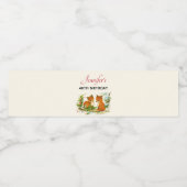 -koeienvangers winterscène Birthday Waterfles Etiket (Enkel label)