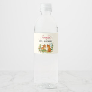 -koeienvangers winterscène Birthday Waterfles Etiket