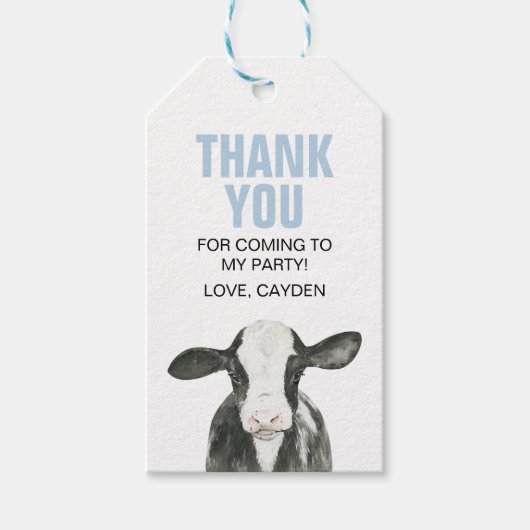 Koeienverjaardagskaartjes Cadeautags Cadeaulabel (Voorkant)