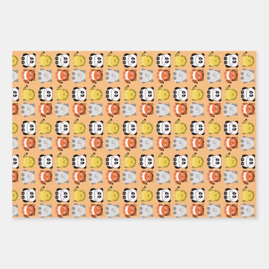 Koeienvlees van kawaii-achtige dieren, verpakt pap inpakpapier vel (Voorkant 3)