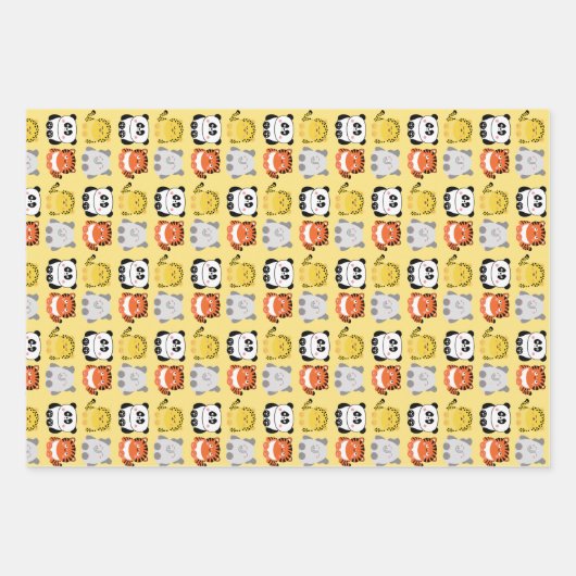 Koeienvlees van kawaii-achtige dieren, verpakt pap inpakpapier vel (Voorkant)