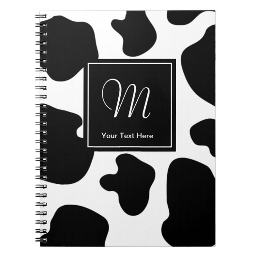 Koeienvlekpatroon notebook | Dierlijke monogram Notitieboek (Voorkant)