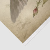  koeienvogel en roze rozen ontkoppeling tissuepapier (Detail)