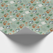 Koeienwinterdieren - Gepersonaliseerd kerstfeest Cadeaupapier (Hoek)