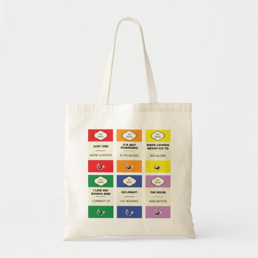 Koekbaars regenboogboekenliefhebber tote bag (Voorkant)